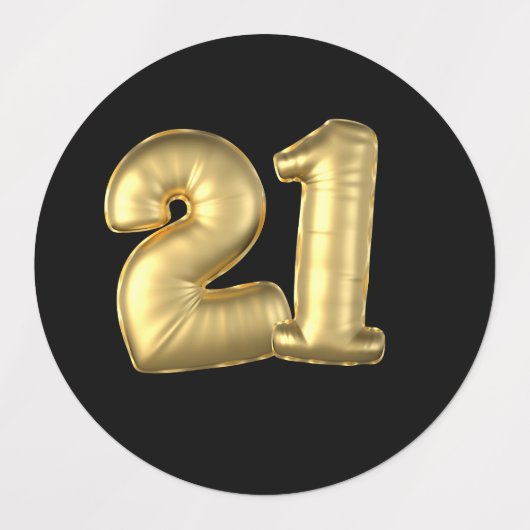 21 Goldballons Etiketten (Design 1)