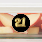 21 Goldballons Etiketten (Befestigt)