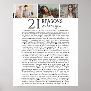 21 Gründe, warum wir Sie Liebe FOTO Poster