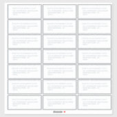 21 Guest Address Template Jeder 1,75 x 4,25" Silbe Aufkleber (Blatt)