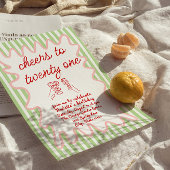 21. Handgezeichnete farbige Streifen Foto Geburtst Einladung