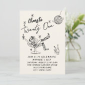 21. Handgezeichnetes Cowgirl Coastal Foto Geburtst Einladung (Stehend Vorderseite)