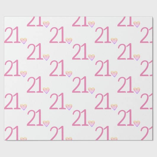 21. Herzchen zum Geburtstag Geschenkpapier (Flach)