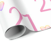 21. Herzchen zum Geburtstag Geschenkpapier (Rolleneckpunkt)