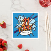 21 HEUTIGE Fun Retro Comic Book Serviette (Beispiel)