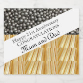 21. Hochzeit Schaumweinetikett (Einzelnes Label)