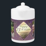 21. Hochzeitstag 2FotosBrass und Iolite<br><div class="desc">Ich entwarf diesen Foto Teekessel,  der ihrem 21. Hochzeitstag gewidmet ist,  mit einem Nicken an die traditionellen Geschenke aus Iolithstein und Messing,  um ihren Meilenstein in diesem wunderschönen,  originellen Design zu markieren!</div>