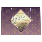 21. Hochzeitstag Brass und Iolite Große Geschenktüte (Vorderseite)