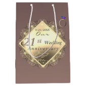 21. Hochzeitstag Brass und Iolite Mittlere Geschenktüte (Vorderseite)