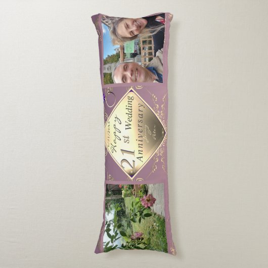 21. Hochzeitstag Brass und Iolite Seitenschläferkissen (Vorderseite Vertikal)