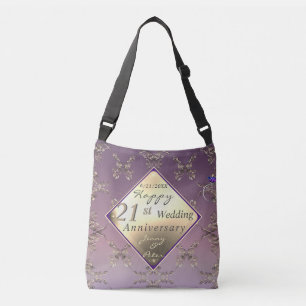 21. Hochzeitstag Brass und Iolite Tragetaschen Mit Langen Trägern