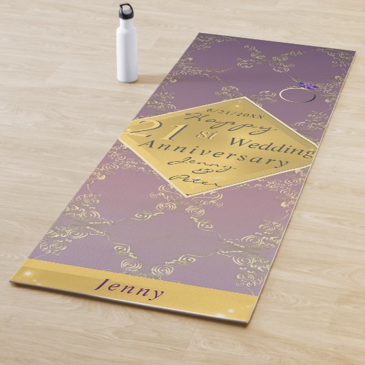 21. Hochzeitstag Brass Yoga Mat Yogamatte (Beispiel)