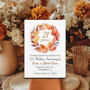 21. Hochzeitstag Elegant Fall Flora Save The Date