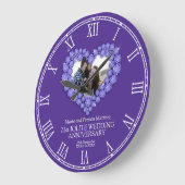 21. Hochzeitstag iolitisches Edelsteinherz Große Wanduhr (Winkel)