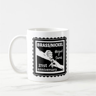 21. Hochzeitstag Messing Nickel traditionell Kaffeetasse