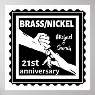 21. Hochzeitstag Messing Nickel traditionell Poster