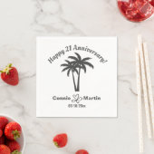 21. Hochzeitstag Palmen Serviette (Beispiel)