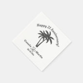 21. Hochzeitstag Palmen Serviette (Ecke)