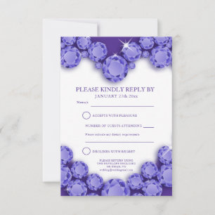 21. Hochzeitstag Party Herz lila RSVP Karte