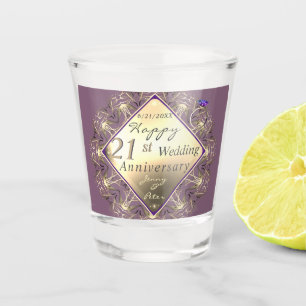 21. Hochzeitstag Schnapsglas