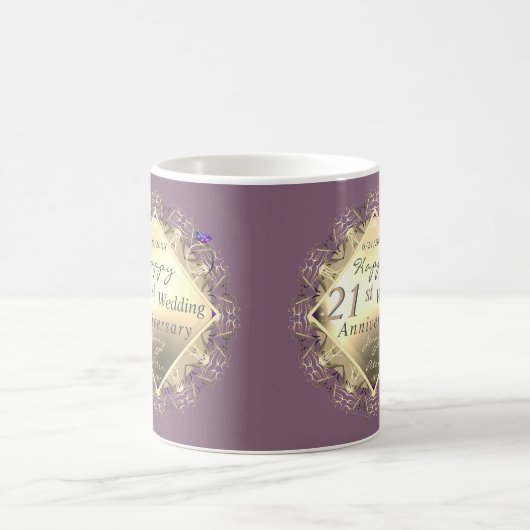 21. Hochzeitstag Tasse Brass Iolite (Mittel)