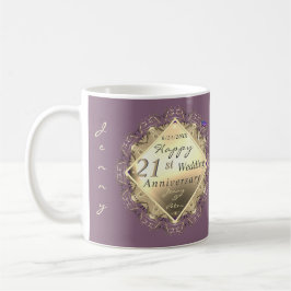 21. Hochzeitstag Tasse Brass Iolite