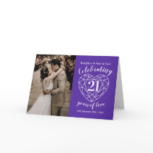 21. Iolite Wedding Jubiläum Herzkarte