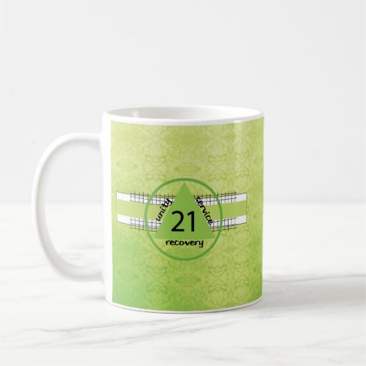 21. Jahr 12 Erholung Jahrestag Geschenk Tasse (Links)