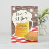 21 Jahre 21. Geburtstagsfeier Einladung (Stehend Vorderseite)