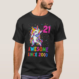 21 Jahre alt 21. Geburtstag Einhorn Dabbing für Ju T-Shirt
