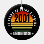 21 Jahre alte Geschenke Retro 2001 Limited Edition Keramik Ornament (Hinten)
