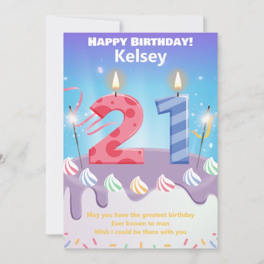 21 Jahre alte Happy Birthday Card (Rückseite)