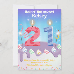 21 Jahre alte Happy Birthday Card