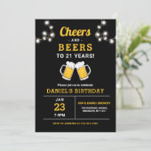 21 Jahre Geburtstagsparty Einladung (Stehend Vorderseite)