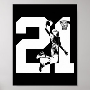21 Jahre Nummer 21 Sketll 21. Geburtstag Poster