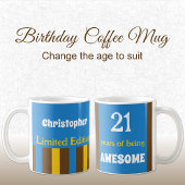 21 Jahre phantastischer Name Blau braun Kaffeetasse