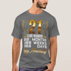 21 Jahre Verheirateter sonniger 21. Hochzeitstag T-Shirt