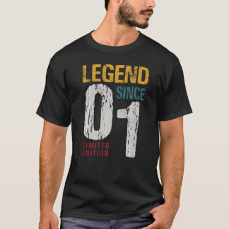 21 Jahre Vintag 2001 21. Geburtstagsdekoration T-Shirt
