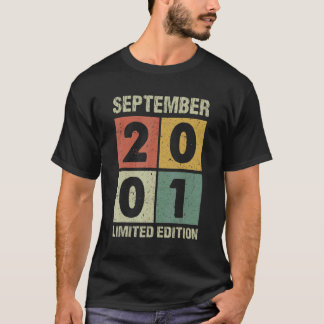 21 Jahre Vintag im September 2001 21. Geburtstag T-Shirt