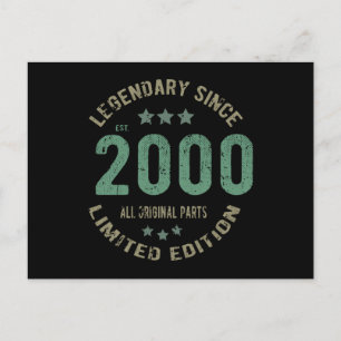 21-jähriger Tag 2000 Legende seit 21. Geburtstag Postkarte