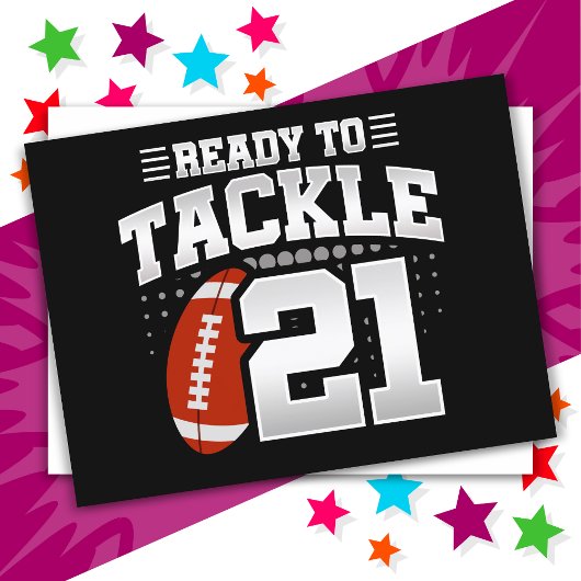 21-jähriges Tackle Football Party 21. Geburtstag Postkarte