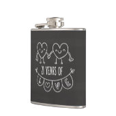 21. Jubiläum Geschenk Chalk Herzen Flachmann (Links)