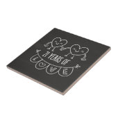 21. Jubiläum Geschenk Chalk Herzen Fliese (Seite)