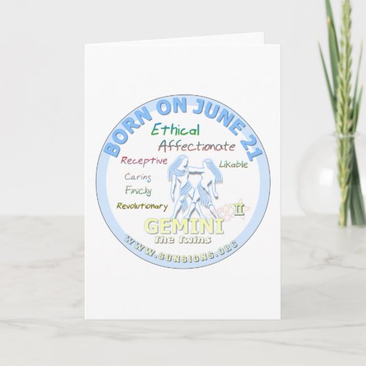 21. Juni - Gemini Karte (Vorderseite)