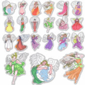 21 Kontur-Engelaufkleber Aufkleber (Vorderseite)