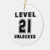 21 Level Unlocks Geburtstag Keramik Ornament (Links)
