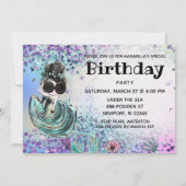 *~* 21 Luxe Rainbow Mermaid Glam Birthday Party Einladung (Rückseite)