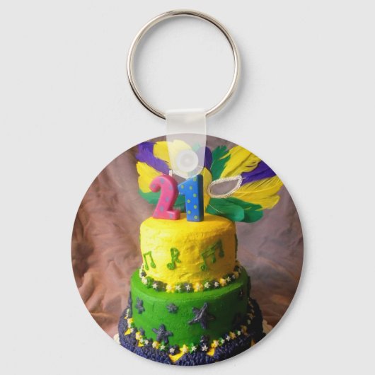 21 Mardi Gras Cake Schlüsselanhänger (Vorderseite)