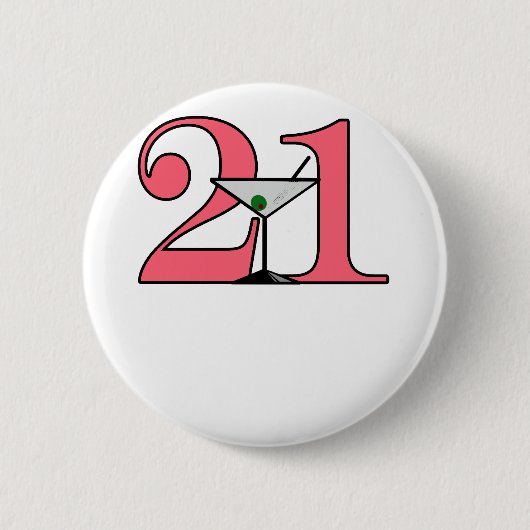 "21" Martini-Entwurf Button (Vorderseite)