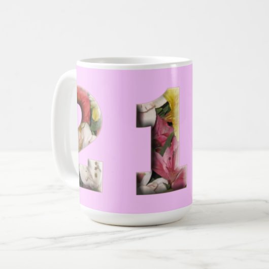 21 Meilensteine Tasse individuell anpassbar (Vorderseite Links)